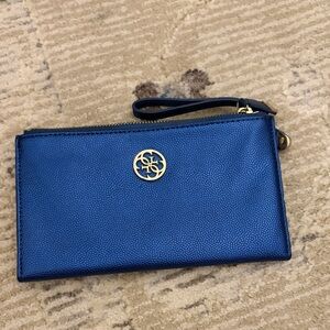 Guess Royal Blue Wristlet with Gold Accent